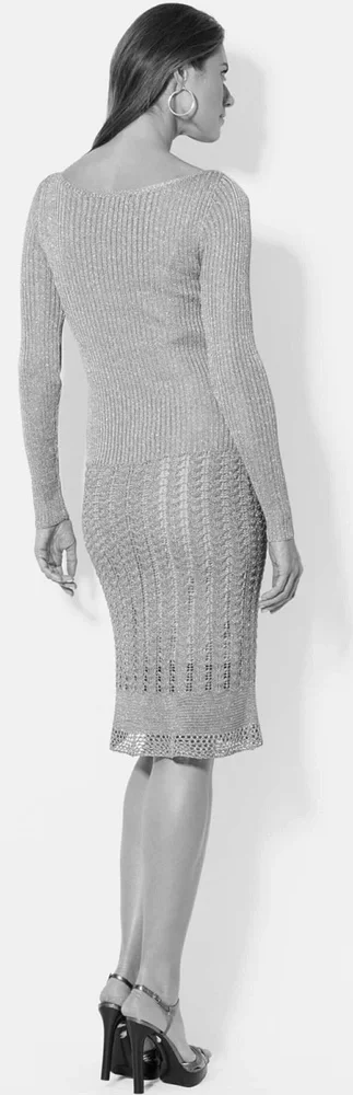 Lauren Ralph Lauren Metallic Pointelle Dress - Picture 2 of 7